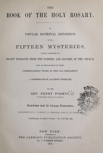 The book of the holy rosary