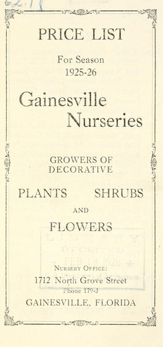 Price list for season of 1925-26