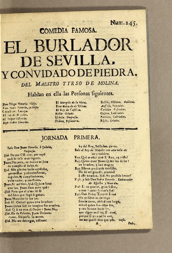 El burlador de Sevilla, y convidado de piedra