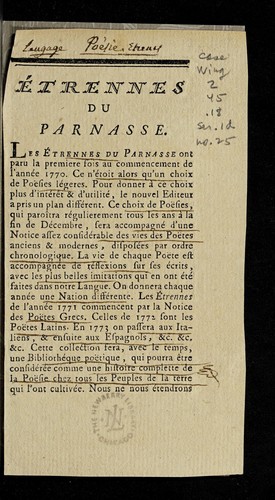 E tennes du Parnasse
