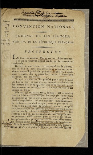 Convention nationale, journal de ses se ances