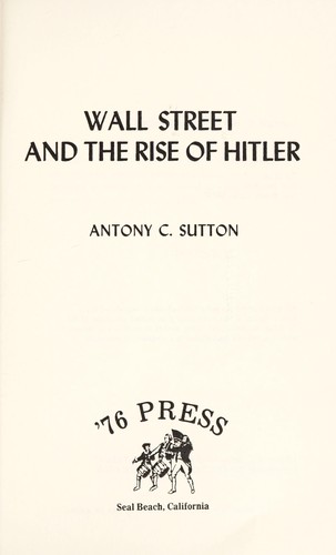 Wall Street and the rise of Hitler