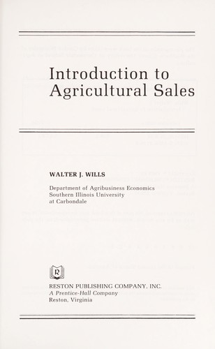 Introduction to agricultural sales