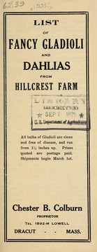 List of fancy gladioli and dahlias
