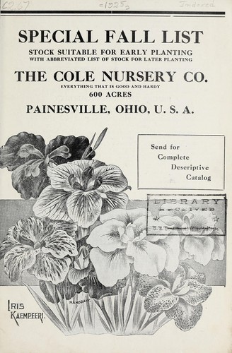 Special fall list, stock suitable for early planting