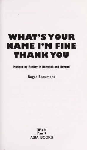 What's your name, I'm fine thank you