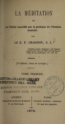 La m©♭ditation, ou, le fid©·le sanctifi©♭ par la pratique de l'oraison mentale