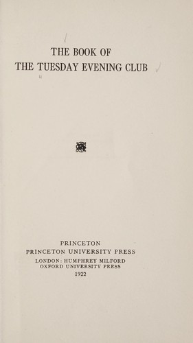 The book of the Tuesday evening club