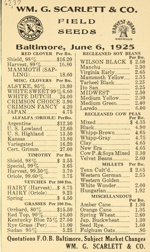Field seeds [price] quotations
