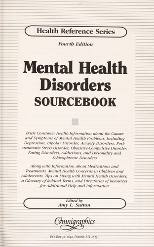 Mental health disorders sourcebook
