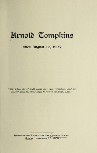 Arnold Tompkins, died August 12, 1905 ...