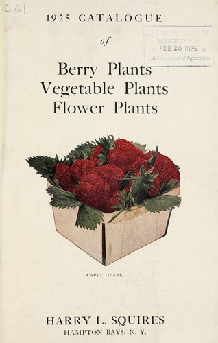 1925 catalogue of berry plants, vegetable plants, flower plants
