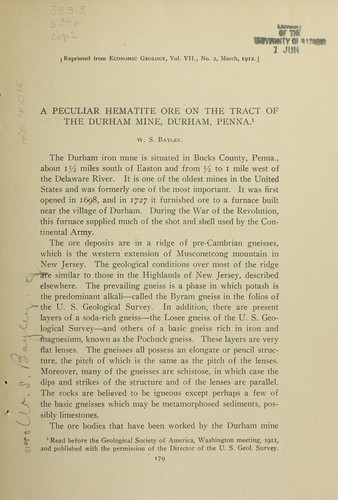 A peculiar hematite ore on the tract of the Durham mine, Durham, Penna