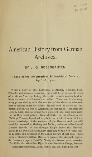 American history from German archives