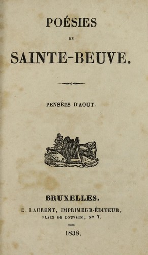 Poe sies de Sainte-Beuve ...