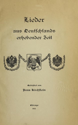 Lieder aus Deutschlands erhebender zeit