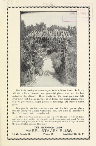 "The marigold lady" [catalog]