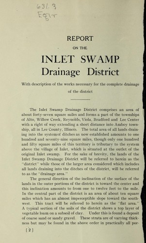 Report on the Inlet swamp drainage district