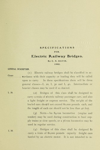 Specifications for electric railway bridges