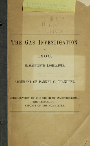 The gas investigation of 1900