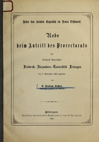 Ueber den socialen Gegesantz im Neuen Testament