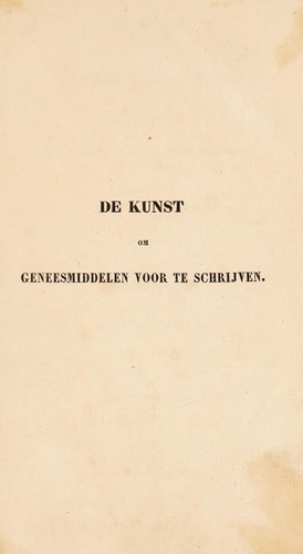 De kunst om geneesmiddelen voor te schrijven