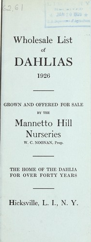 Wholesale list of dahlias