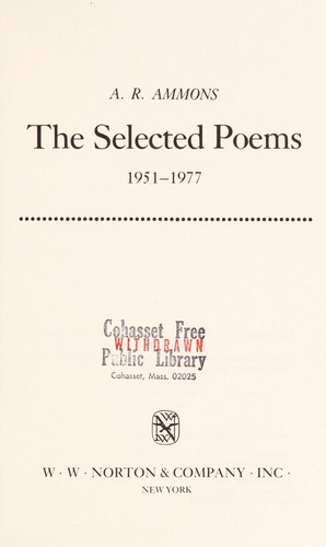 The selected poems, 1951-1977