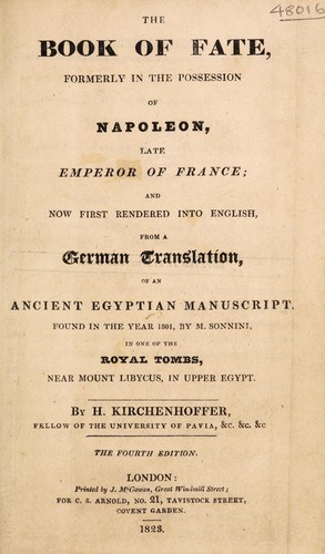 The book of fate, formerly in the possession of Napoleon ...