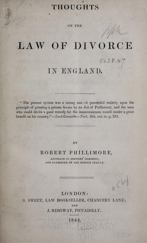 Thoughts on the law of divorce in England