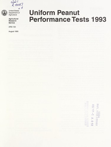 Uniform peanut performance tests 1993