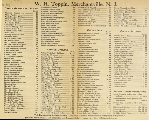 W.H. Toppin [price list]