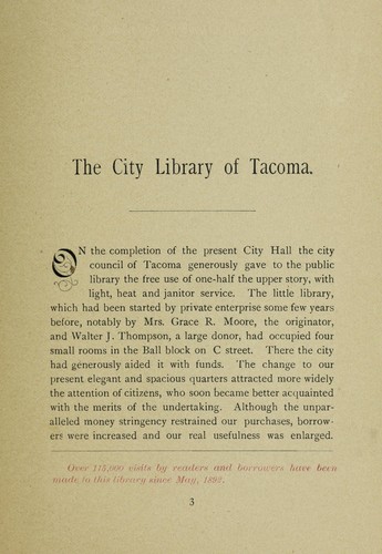 The City Library , Tacoma, Sept. 1894