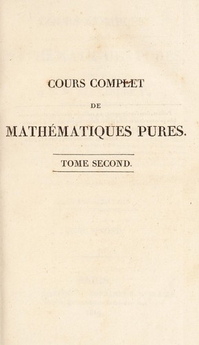 Cours complet de math©♭matiques pures