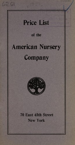 Price list of the American Nursery Company
