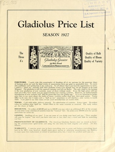 Gladiolus price list