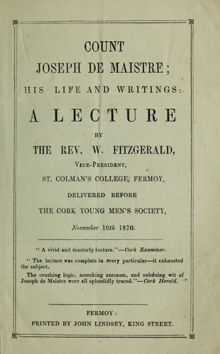 Count Joseph de Maistre