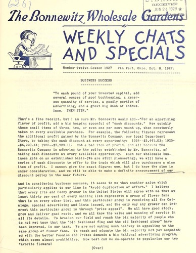 The Bonnewitz Wholesale Gardens weekly chats and specials