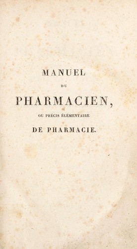 Manuel du pharmacien