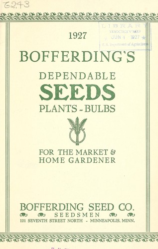 1927 Bofferding's dependable seeds, plants, bulbs for the market and home gardener