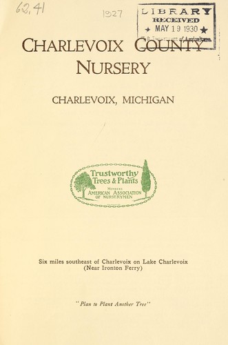 Charlevoix County Nursery [price list and order form]