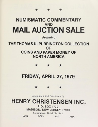 Numismatic commentary and mail auction sale