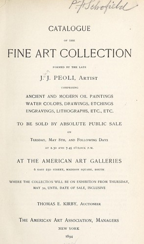 Catalogue of the fine art collection