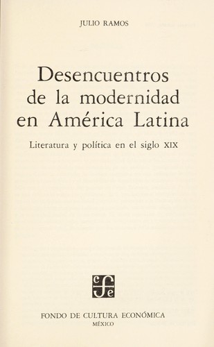 Desencuentros de la modernidad en América Latina