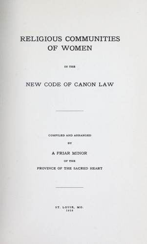Religious communities of women in the new code of canon law
