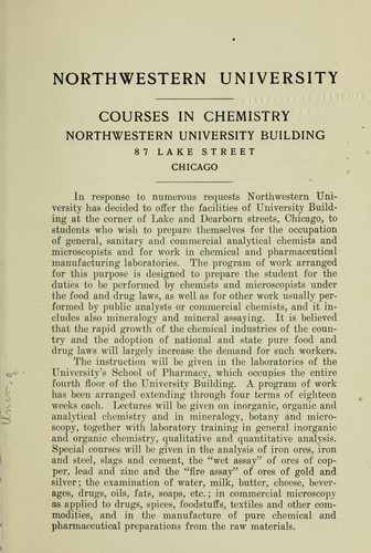 Courses in chemistry