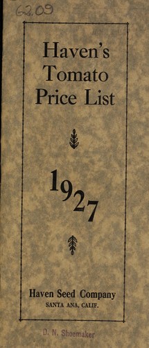 Tomato seed, crop 1927