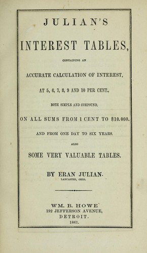 Julian's interest tables