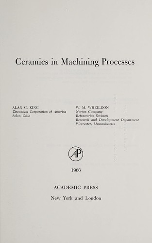 Ceramics in machining processes