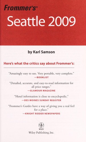 Frommer's Seattle 2009